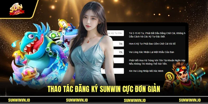 Thao tác đăng ký SUNWIN cực đơn giản